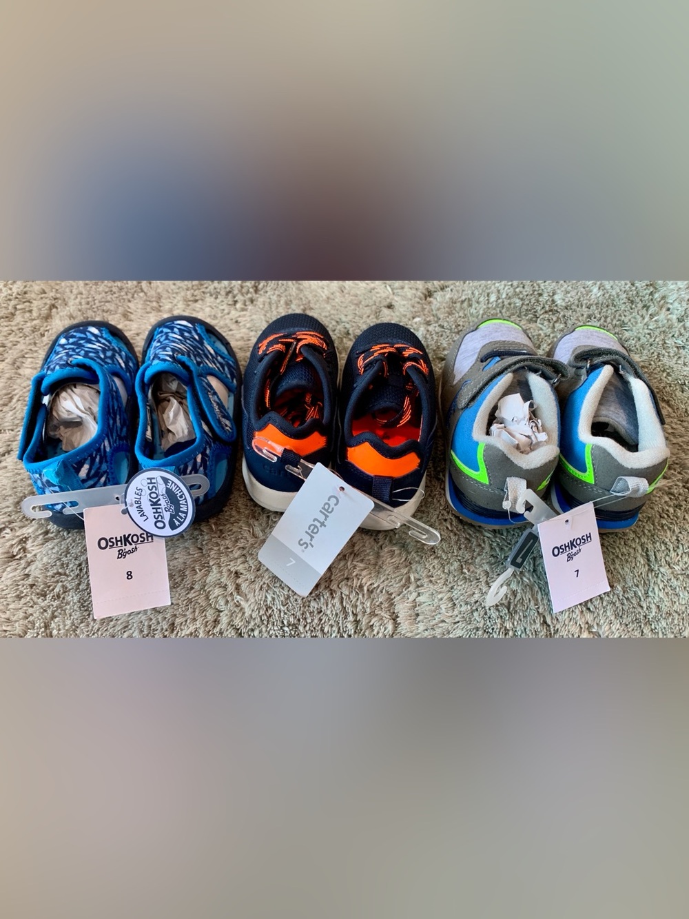OshKosh B'gosh Navy and Bright Orange Kids Sneakers
